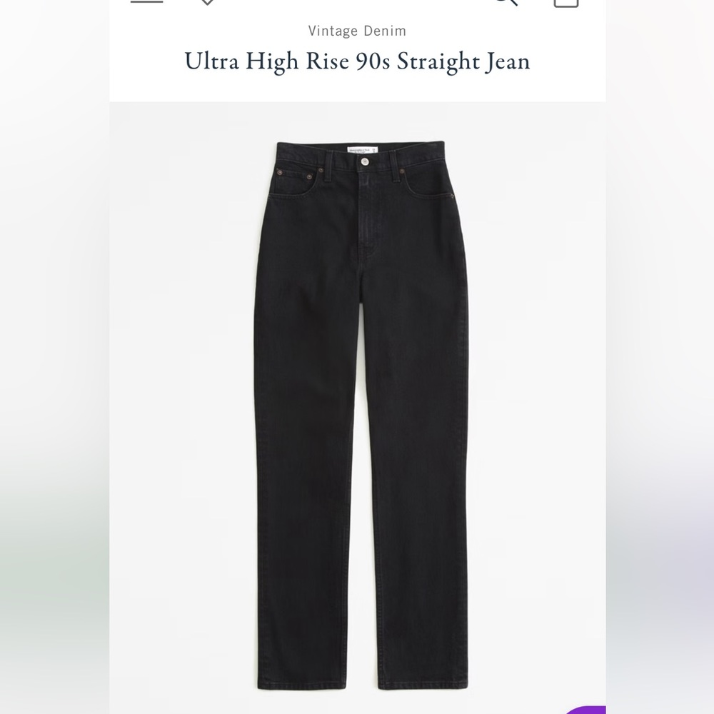 Abercrombie ultra high rise 90’s straight Jean